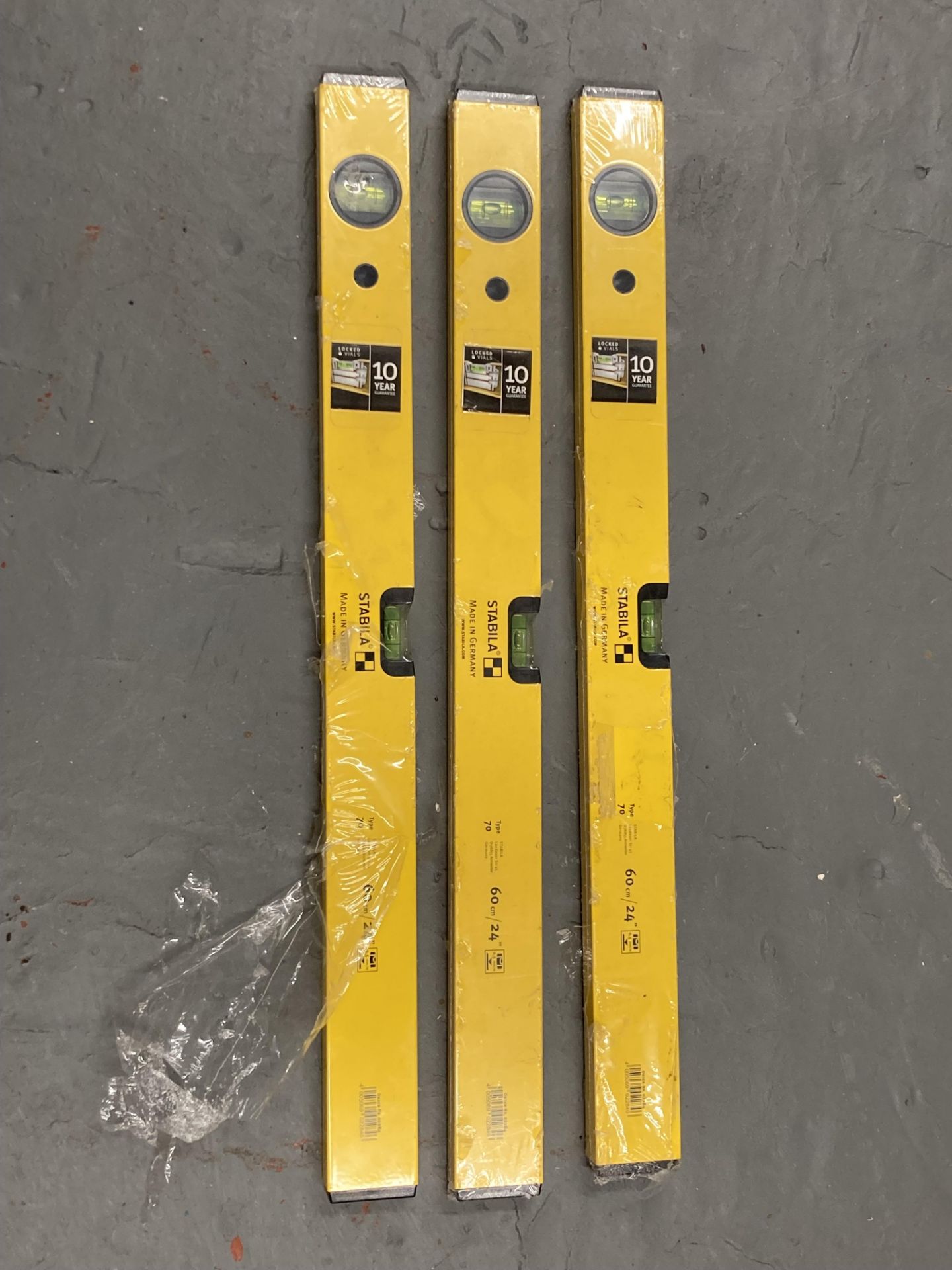 Three Stabila spirit levels