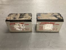 Two Sterling HP 110/12 12 volt vehicle batteries