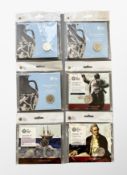 The Royal Mint : Wedgwood England 1759 Craftsmanship Through Time, three £2 coins, all the same, UK,