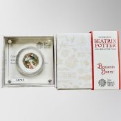 The Royal Mint : Beatrix Potter - Benjamin Bunny, 2017 UK 50p Silver Proof Coin, with papers, boxed.