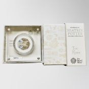 The Royal Mint : Beatrix Potter - Tom Kitten, 2017 UK 50p Silver Proof Coin, with papers, boxed.