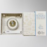 The Royal Mint : Beatrix Potter - Peter Rabbit, 2019 UK 50p Silver Proof Coin, with papers, boxed.