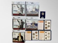 The Royal Mint : Three sets of Britain's First Decimal Coins, all the same,