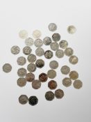 Thirty eight collectable 50p coins bearing interesting designs - Rockhopper Penguin, Benjamin Bunny,