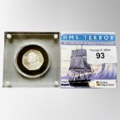 British Pobjoy Mint : HMS Terror - 180th Anniversary of Arrival in Antarctica,