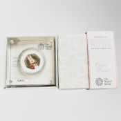 The Royal Mint : Beatrix Potter - Flopsy Bunny, 2018 UK 50p Silver Proof Coin, with papers, boxed.