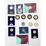 A collection of fifteen interesting 50p coins : Falkland Islands Gentoo Penguin,