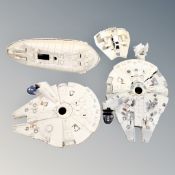 A group of vintage Star Wars toys : Millennium Falcon,