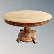 A Continental oval mahogany breakfast table