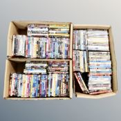 Three boxes of approximately 150 DVD's