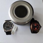 New Infinite Gents business mans watch with tag, and New Oskar Emil watch in tin.