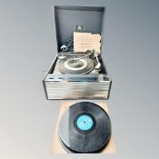 A vintage Dynatron record player and a small quantity of 78's
