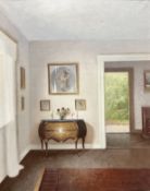 Continental school : Salon interior, oil on canvas,