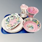 Eight pieces of Maling china