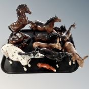 A tray of Beswick horses,