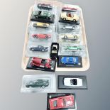 A tray of die cast sports and classic cars