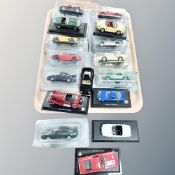 A tray of die cast sports and classic cars