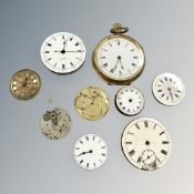 A collection of watch movements