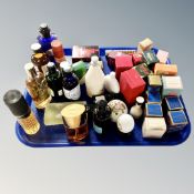 A tray of perfumes and fragrances