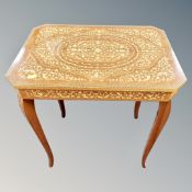 An Italian inlaid storage occasional table