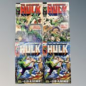 Marvel Comics : The Incredible Hulk issues 114 12¢ cover, 118 (X2) and 120 15¢ covers.