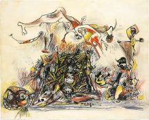 Vintage negatives of Jackson Pollock's 1947 war painting and other untitled painting from 1946.