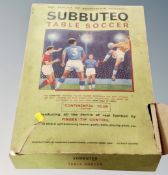 A Subbuteo table soccer box containing Subbuteo sets : Blackburn Rovers, West Ham, Coventry City,