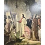 Continental school : Christ and his disciples, textured print,