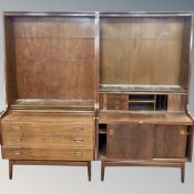 Two Scandinavian bow fronted bookcases