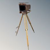 A Thornton Pickard plate camera on tripod with related accessories together with a further W H