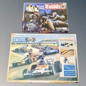 A Scalextric racing set and Coldtiz board game (packaging af)
