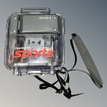 A Sony Handycam Sports camera casing, model SPK-PC4.