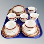 A tray of nineteen pieces of Duchess bone tea china