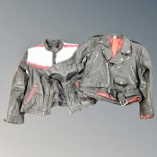 Two leather biker jackets