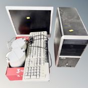 An Asus computer : monitor, keyboard,