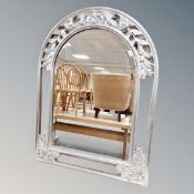 A contemporary silvered dome topped mirror,