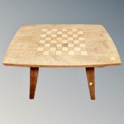 A chessboard coffee table
