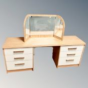 A contemporary dressing table with six drawers