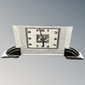 An Ato glass mantel timepiece,