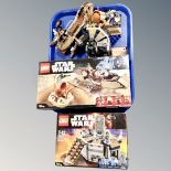 A Lego Star Wars 75137 Carbon Freezing Chamber and a Lego Star War 75174 Desert Skiff Escape,