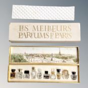 A boxed set of French miniature perfumes "Les Meilleurs Parfums de Paris"