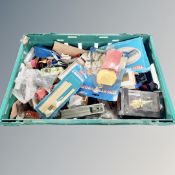 A crate of die cast vehicles,