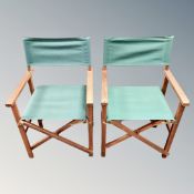 Two teak framed directors chairs