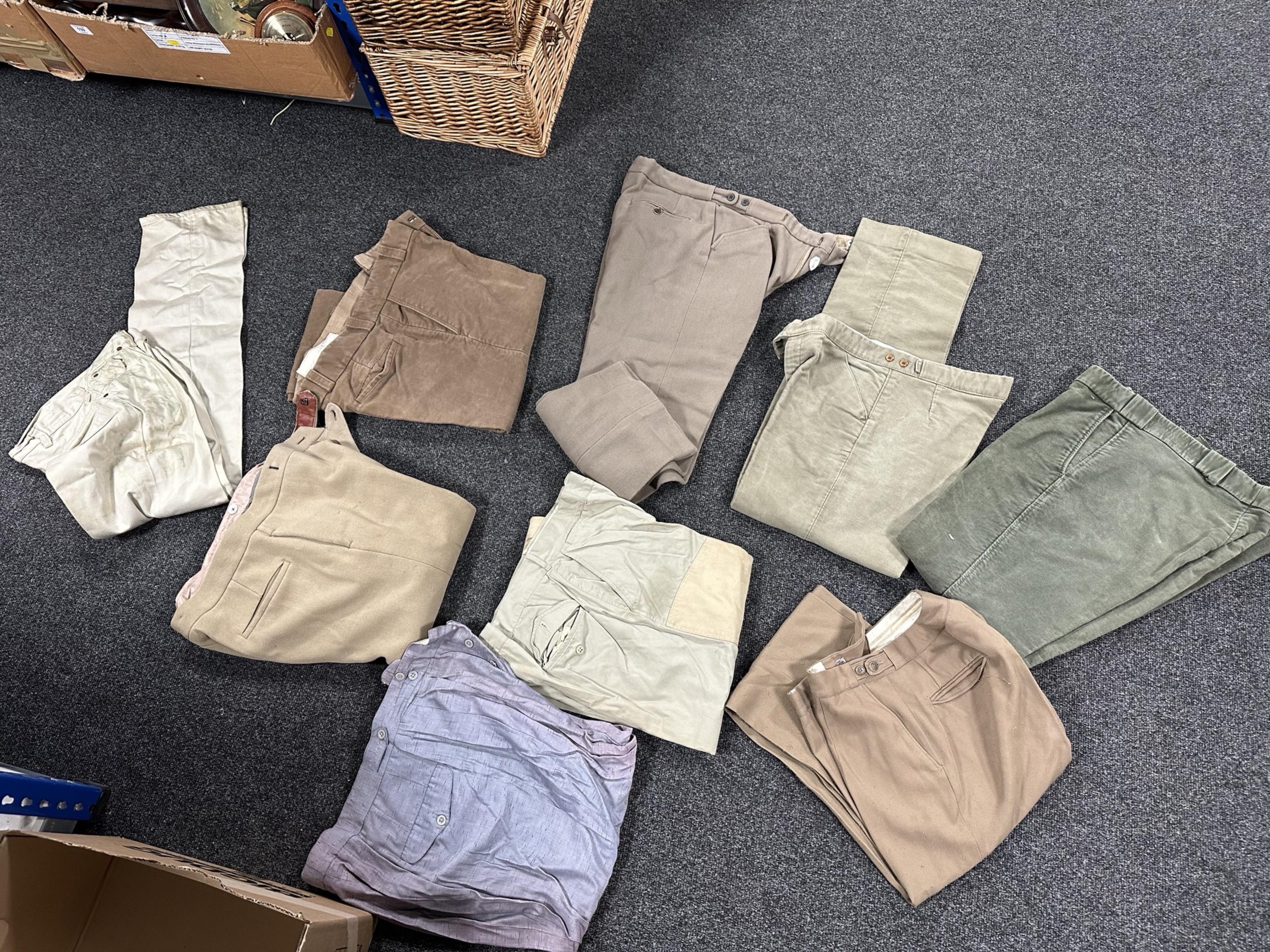 A quantity of vintage moleskin and cotton shooting trousers including James Purdey & Sons, - Image 2 of 2