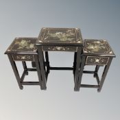 A contemporary Japanese black lacquered nest of two tables,