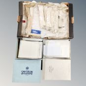 A box of vintage gent's shirts and collars,