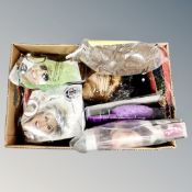 A box of novelty wigs