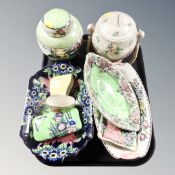 A tray of Maling lustre wares : gondola bowls,