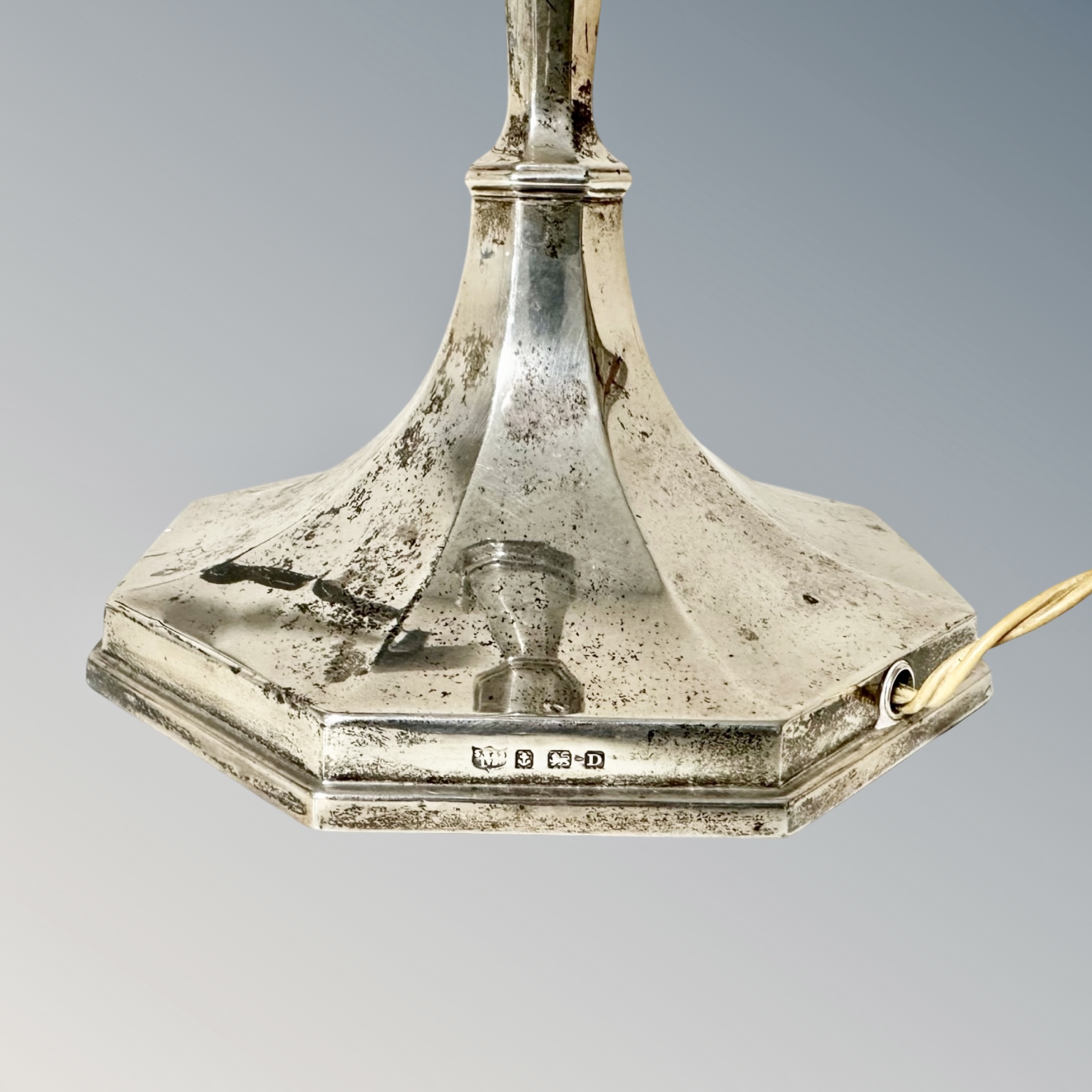 A George V silver table lamp, Birmingham 1928, - Image 2 of 2