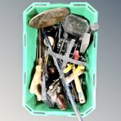 A basket of vintage and later hand tools,